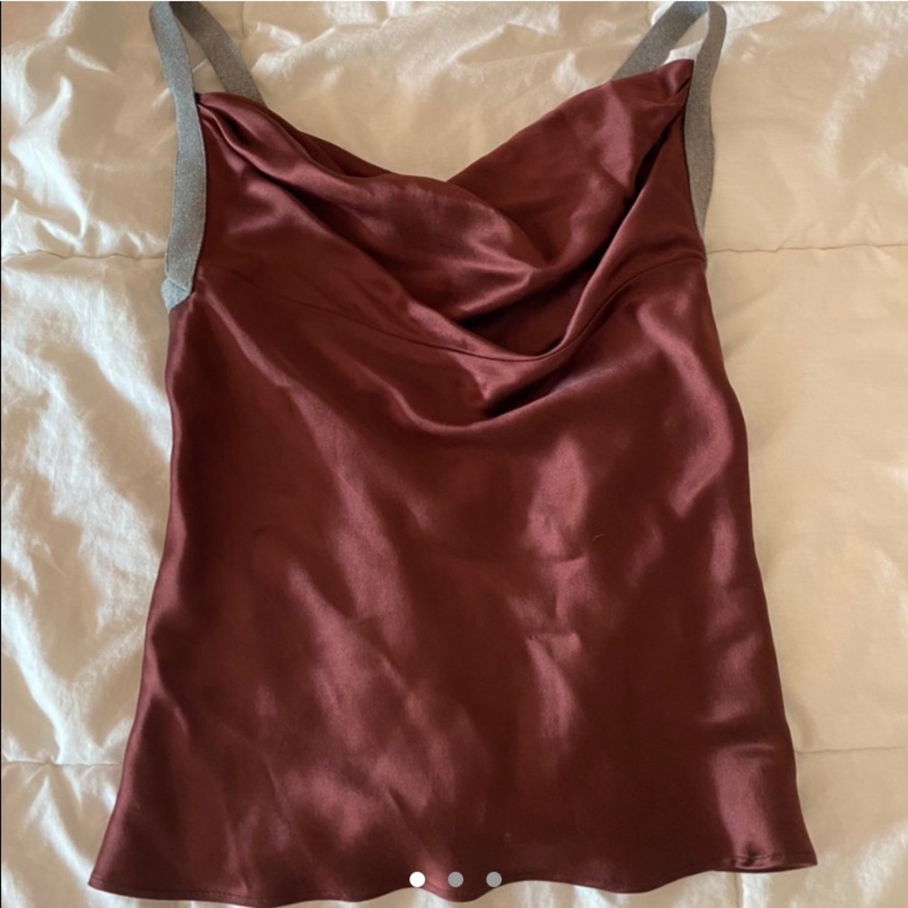 Alexander McQueen satin cowl neck top